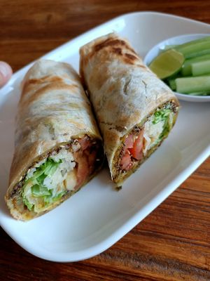 Flaky zatar wrap at Alam Green Lotus in Ubud