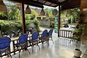 Outdoor dining patio  at Alam Green Lotus in Ubud