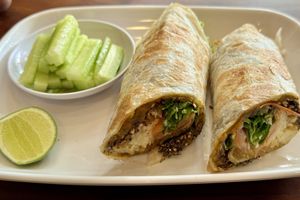 Za’atar Flaky Wrap 😋  at Alam Green Lotus in Ubud