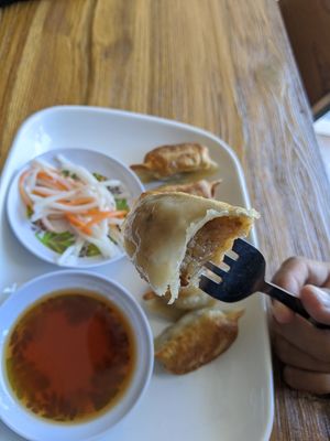 Pan fried vegan gyoza, jiazi 🤗 at Alam Green Lotus in Ubud