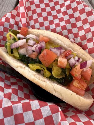 Chicago dog   at Lucky Dogs in Bemidji