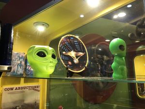 The cows were taken to an alien sanctuary, we hope.  at Space Aliens in Bismarck