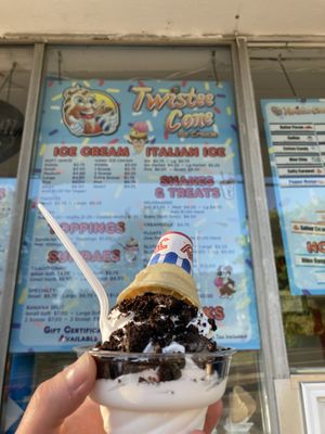 Vegan vanilla soft serve with crushed Oreos!   at Twistee Cone in New Paltz