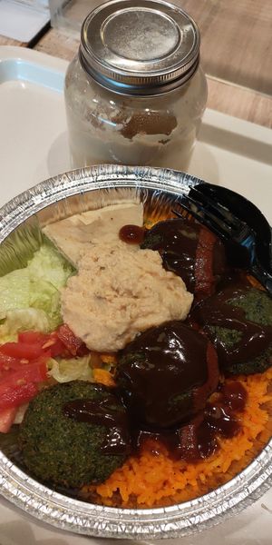 Falafel platter (omit white sauce) at The Halal Guys in Jakarta