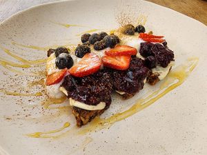 Jam and cream cheese bagel at BARE - Bites Bowls & Brews in Bowral