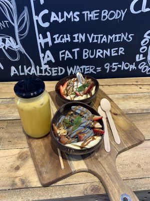 Vegan gluten free vanilla and charcoal nicecream  at BARE - Bites Bowls & Brews in Bowral