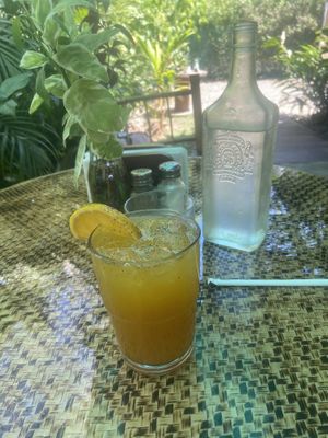 Golden lemonade juice  at Indómitos Café & Bar in Uvita