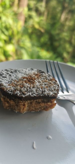 Raw Vegan Snickers Pie at Indómitos Café & Bar in Uvita