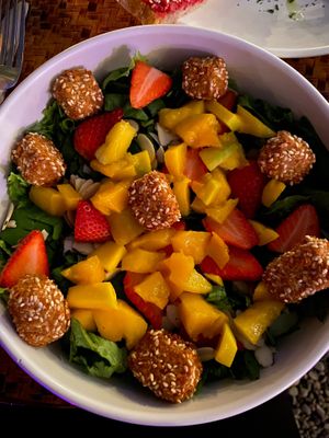 Salad bowl with crispy tofu (the tofu WOW!)  at Indómitos Café & Bar in Uvita