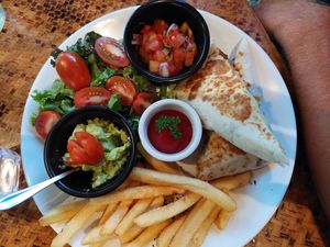 "Chicken" mushroom  wrap at Indómitos Café & Bar in Uvita