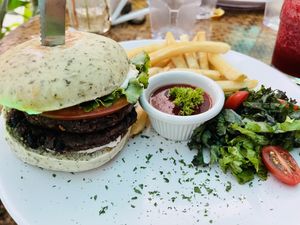 De La montana Burger  at Indómitos Café & Bar in Uvita