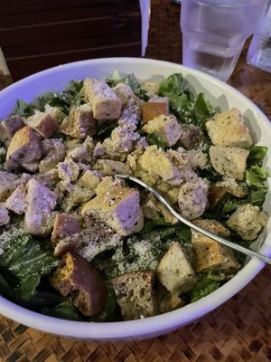 Ceasar salad with chik’n  at Indómitos Café & Bar in Uvita