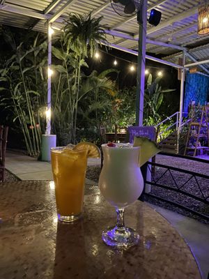 Piña Colada and Golden Lemonade   at Indómitos Café & Bar in Uvita