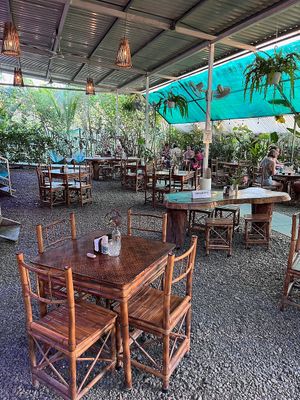 Seating at Indómitos Café & Bar in Uvita