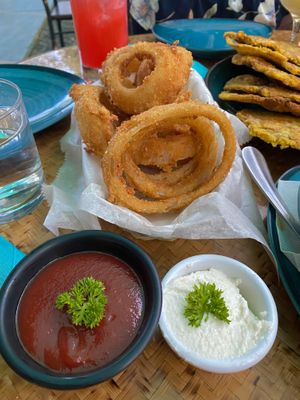 Onion rings   at Indómitos Café & Bar in Uvita