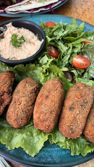 Mushroom croquettes  at Indómitos Café & Bar in Uvita