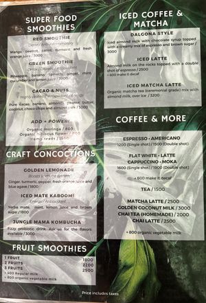 Menu  at Indómitos Café & Bar in Uvita