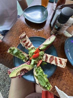 Bruschetta bread   at Indómitos Café & Bar in Uvita