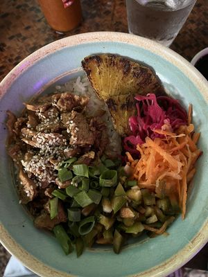 Teriyaki Bowl from the menu of the day  at Indómitos Café & Bar in Uvita