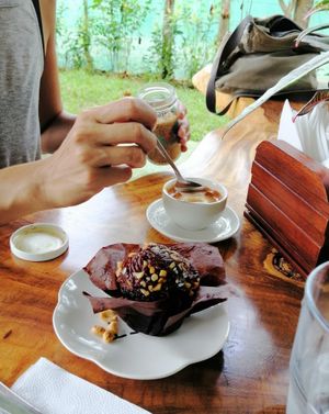Double chocolate cupcake at Indómitos Café & Bar in Uvita