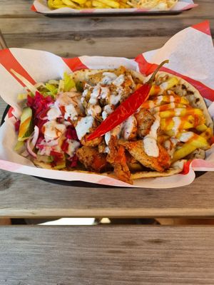 CHICK'N SHAWARMA KEBAB at Hank's Vegan Restaurant in Ipswich