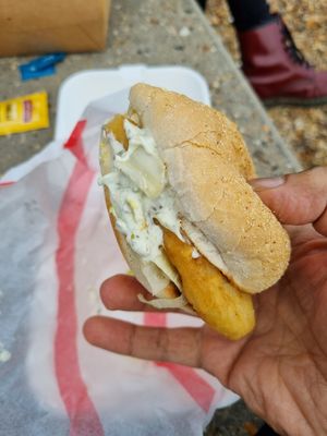 Fish Fillet at Hank's Vegan Restaurant in Ipswich