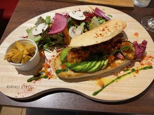 Vegan sandwich  at Luxe Burgers in Tokyo