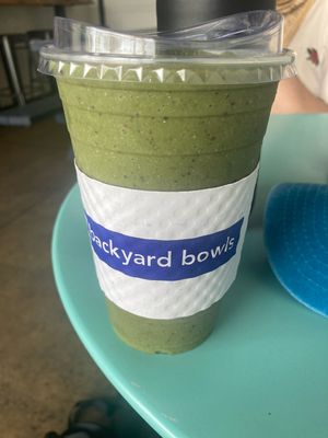 Super green smoothie without bee pollen and honey  at Backyard Bowls - Motor Way in Santa Barbara