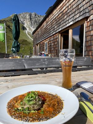 Gulasch with Knödel  at Franz-Fischer-Hütte in Zederhaus