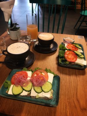 Greek sandwiches, Chai tea and coffee @ Au Contraire, Freiburg at au contraire in Freiburg