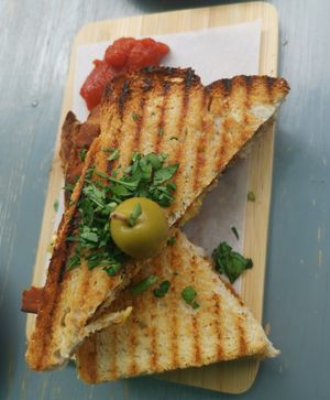 Grilled Vegan Cheeze Sandwich at OM NOM NOM CAFÉ in Munich