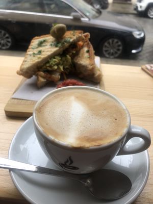 The hyped home made sandwich is really a glorified toastie 😣  at OM NOM NOM CAFÉ in Munich