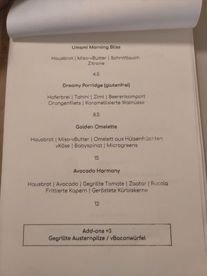 Menu page 1 #Veganuary at OM NOM NOM CAFÉ in Munich