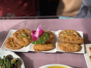 Deep-fried lotus with soy meat between   at Tianchu Miaoxiang - Chaowai in Beijing