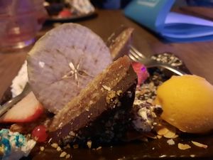 Vegan chocolate caramel carré at The Bamboo Room in Hoorn