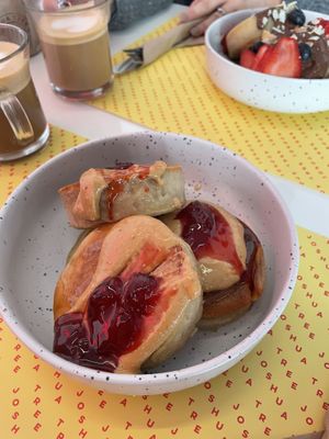 PB&J pancakes  at Joshua Tree Cafe in Athens