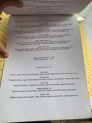 Menu  at Joshua Tree Cafe in Athens