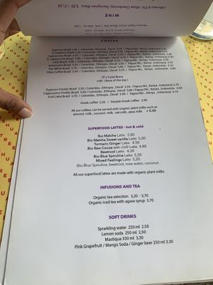 Menu  at Joshua Tree Cafe in Athens