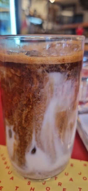 Iced (soya) latte at Joshua Tree Cafe in Athens