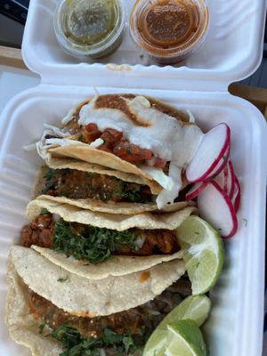 Taco Tuesday. Potato. Al Pastor. Asada. Chicken   at Vegan by El Zamorano in Costa Mesa