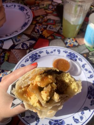 Their breakfast burrito! My FAVORITE thing. A 12/10! at Vegan by El Zamorano in Costa Mesa