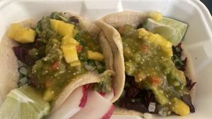 Hibiscus tacos   at Vegan by El Zamorano in Costa Mesa