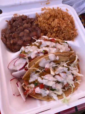 2 taco plate (potato tacos)  at Vegan by El Zamorano in Costa Mesa