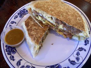 Brunch Wrap - good thing the diet’s not starting til the new year...  at Vegan by El Zamorano in Costa Mesa