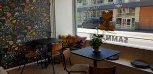 Inside the cafe. at Sammakon Kirjakauppa & Kahvihuone in Turku