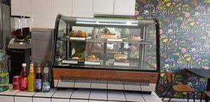 Vegan cakes and vegetarian croisants. at Sammakon Kirjakauppa & Kahvihuone in Turku