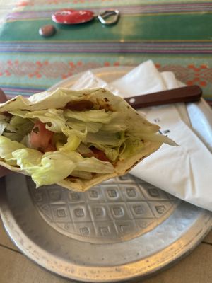 Vegan taco, a lot of guacamole inside not pictured at Taco Massim 타코마씸 in Jeju