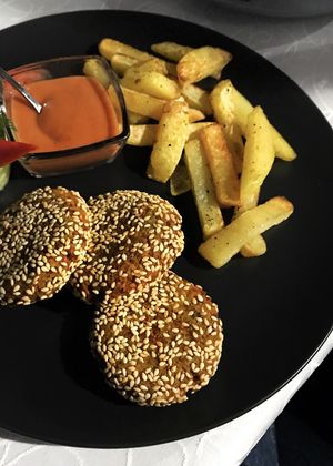 Falafel & French Fries at Veget Vegan in Kharkiv