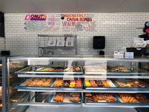 lots of donuts!  #Veganuary at Big Baby Rolls and Donuts in Tulsa