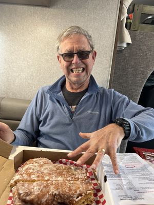 Giant Apple fritter!!  at Big Baby Rolls and Donuts in Tulsa